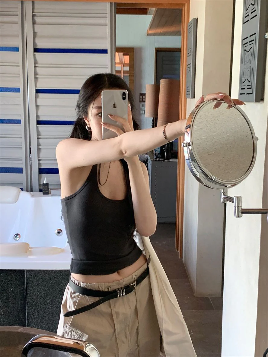 Camisole vest for women summer new pure desire style outer wear sleeveless slim sexy inner wear top bottoming shirt for women FD - Image 22