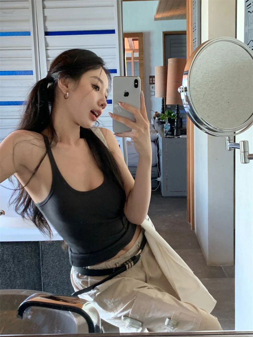 Camisole vest for women summer new pure desire style outer wear sleeveless slim sexy inner wear top bottoming shirt for women FD - Image 28