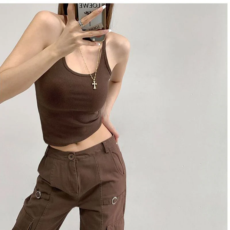 Camisole vest for women summer new pure desire style outer wear sleeveless slim sexy inner wear top bottoming shirt for women FD - Image 4