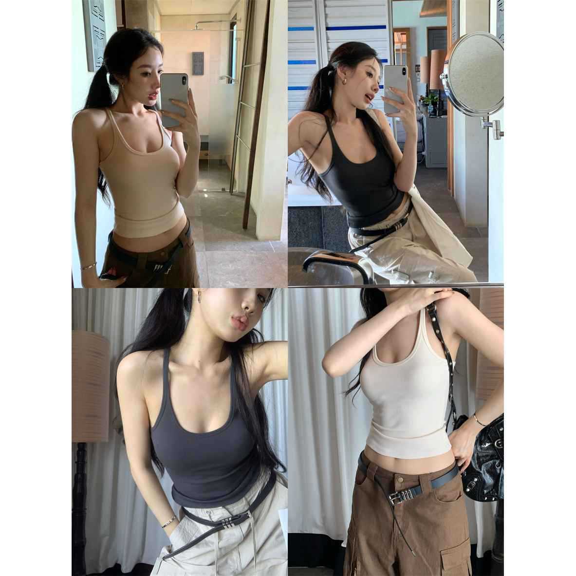 Camisole vest for women summer new pure desire style outer wear sleeveless slim sexy inner wear top bottoming shirt for women FD - Image 7
