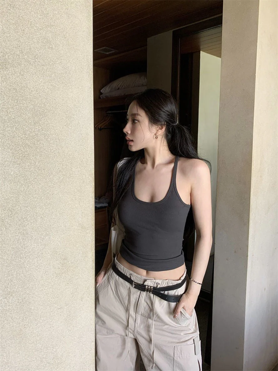 Camisole vest for women summer new pure desire style outer wear sleeveless slim sexy inner wear top bottoming shirt for women FD - Image 9