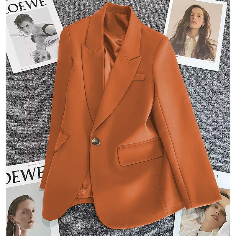 Casual Street Style Single Button Blazer For Women FD - Image 4