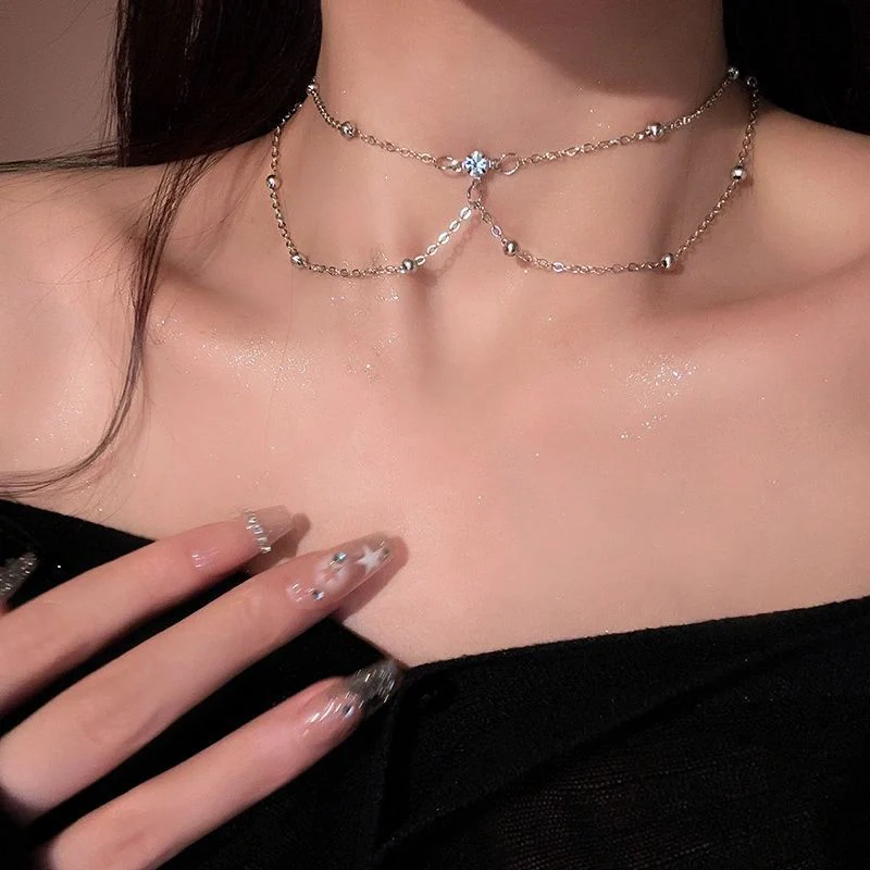 Chest chain jewelry pure desire style all-match sxy diamond pendant body chain necklace (FD) - Image 13