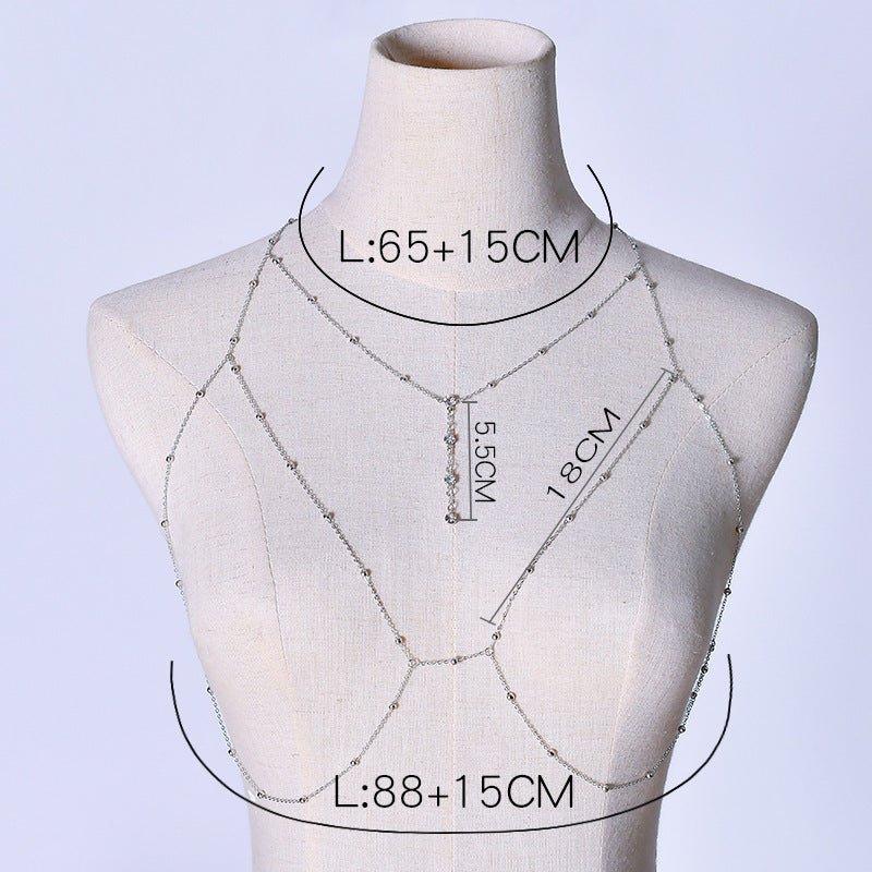 Chest chain jewelry pure desire style all-match sxy diamond pendant body chain necklace (FD) - Image 16