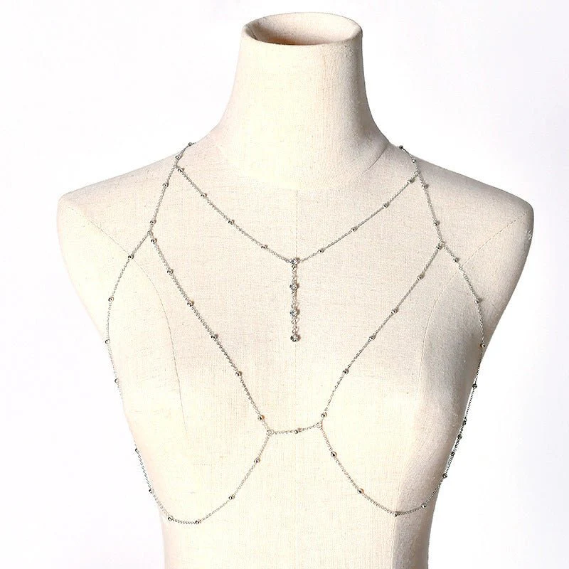 Chest chain jewelry pure desire style all-match sxy diamond pendant body chain necklace (FD) - Image 21