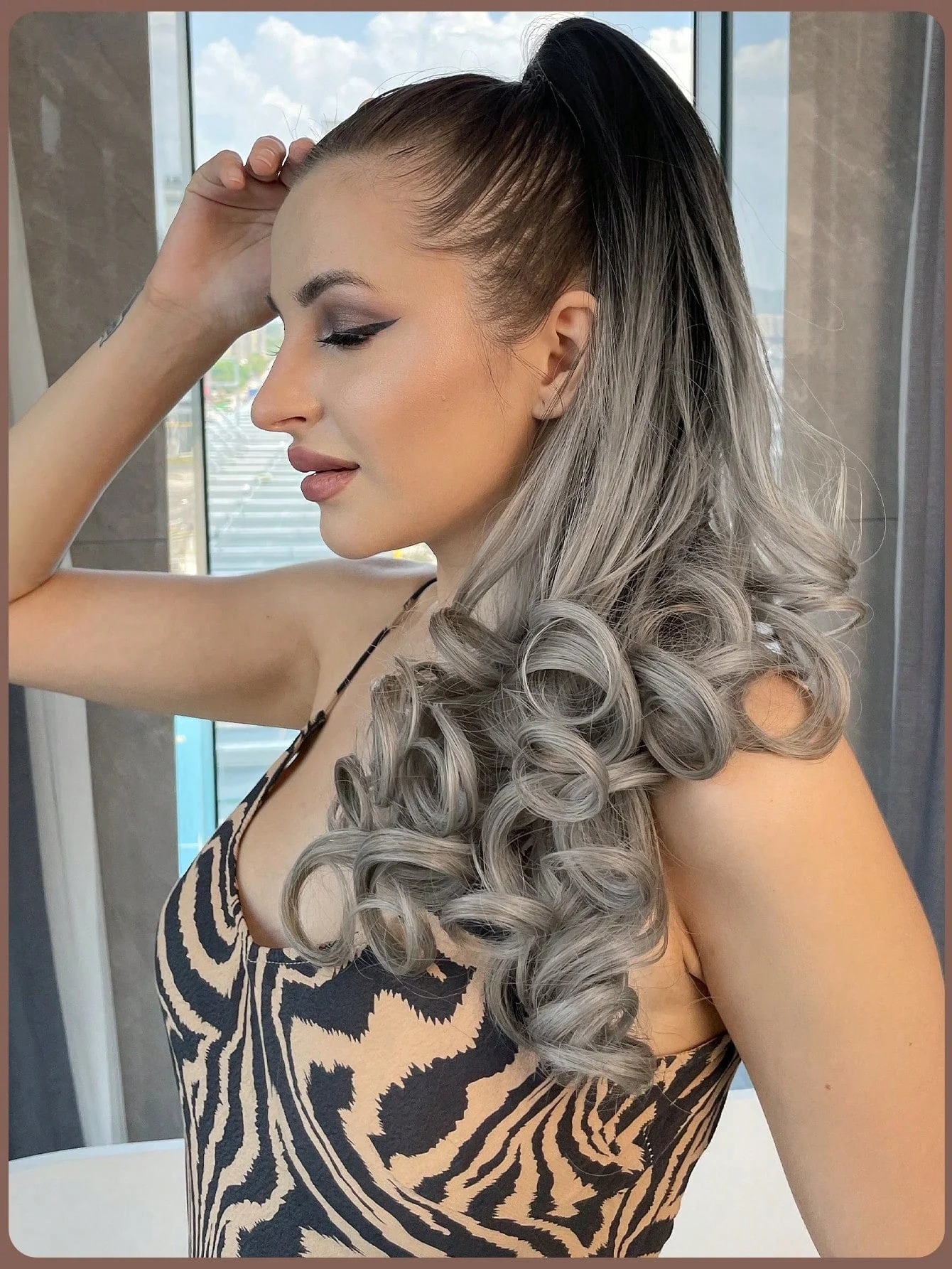 Claw Ponytail Extension 20 Inch Ombre Natural Wave Wavy Clip in Hair Extensions Soft Natural Looking Heat Resistant Fiber Synthetic Hairpiece For Women Daily Use - Image 18