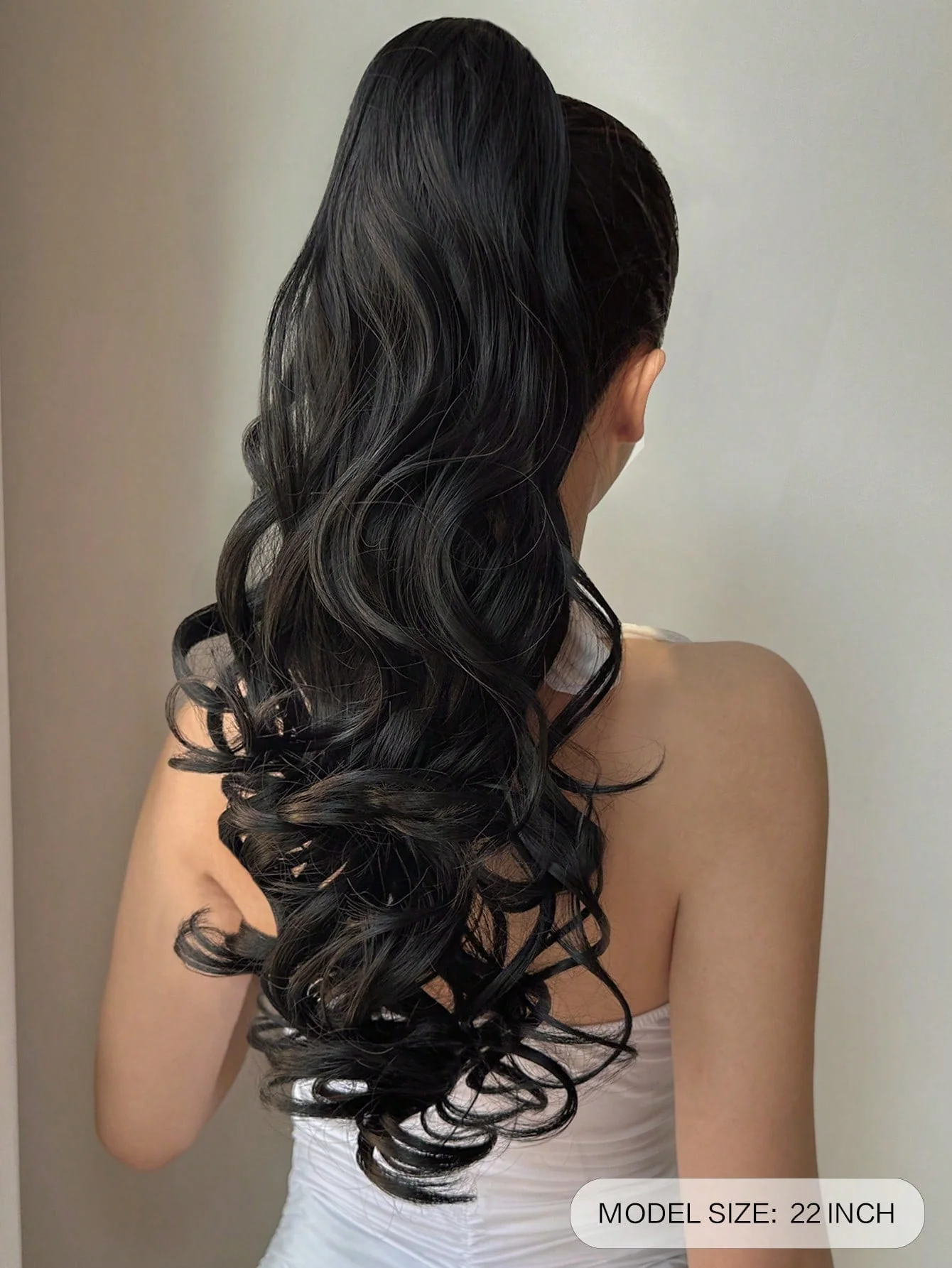 Claw Ponytail Extension 20 Inch Ombre Natural Wave Wavy Clip in Hair Extensions Soft Natural Looking Heat Resistant Fiber Synthetic Hairpiece For Women Daily Use - Image 2