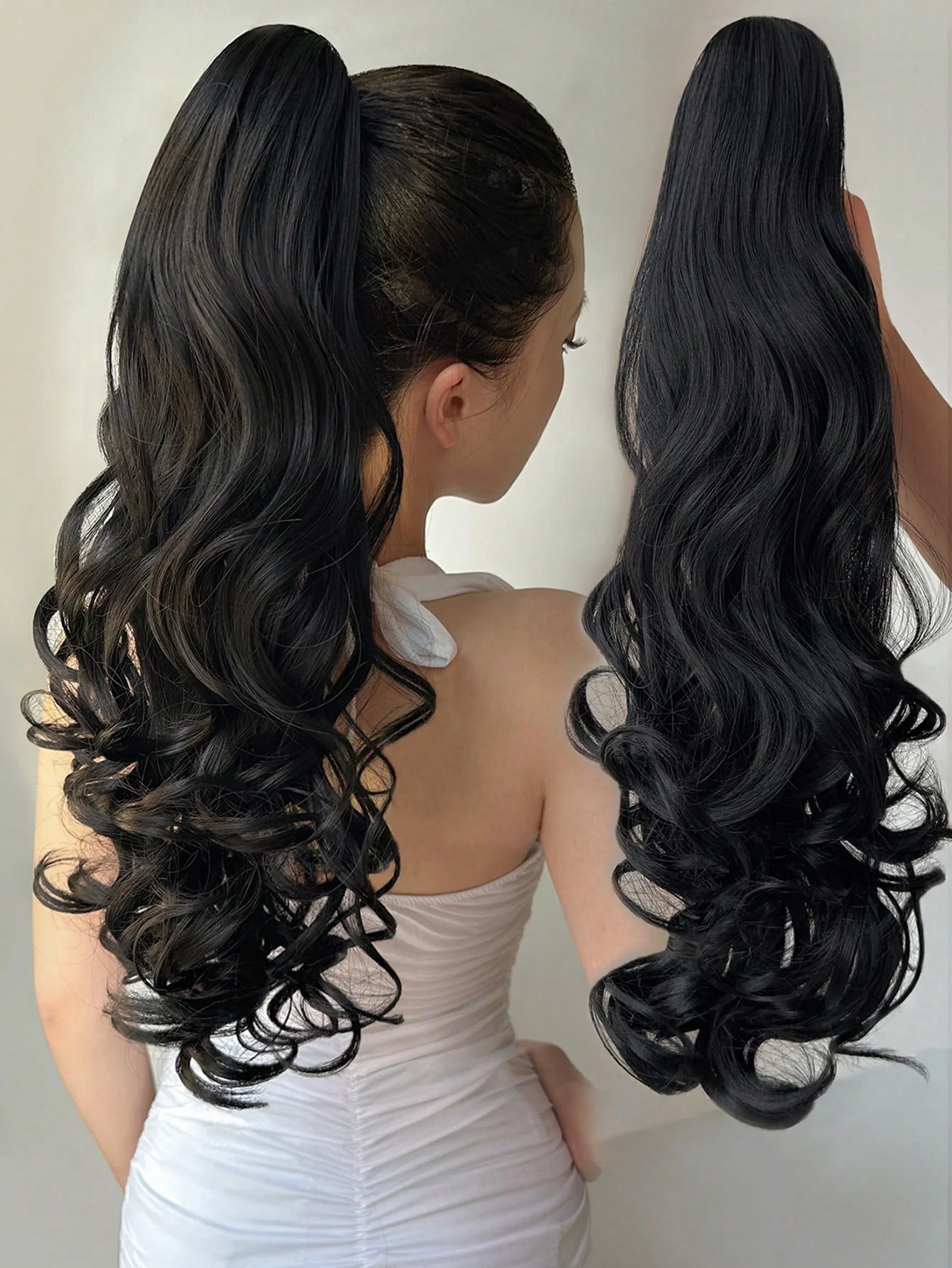 Claw Ponytail Extension 20 Inch Ombre Natural Wave Wavy Clip in Hair Extensions Soft Natural Looking Heat Resistant Fiber Synthetic Hairpiece For Women Daily Use - Image 8