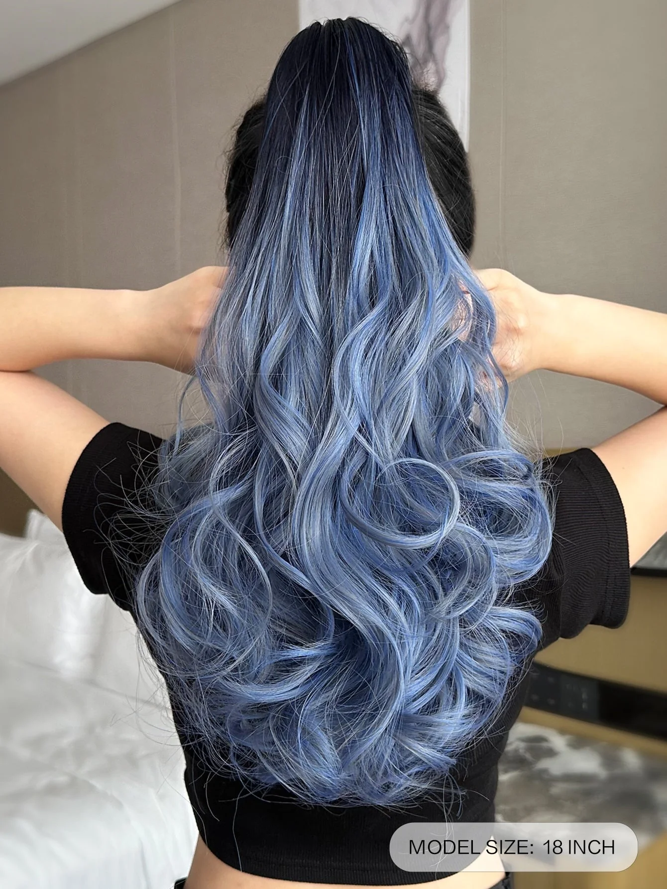 Claw Ponytail Extension 20 Inch Ombre Natural Wave Wavy Clip in Hair Extensions Soft Natural Looking Heat Resistant Fiber Synthetic Hairpiece For Women Daily Use FD - Image 10