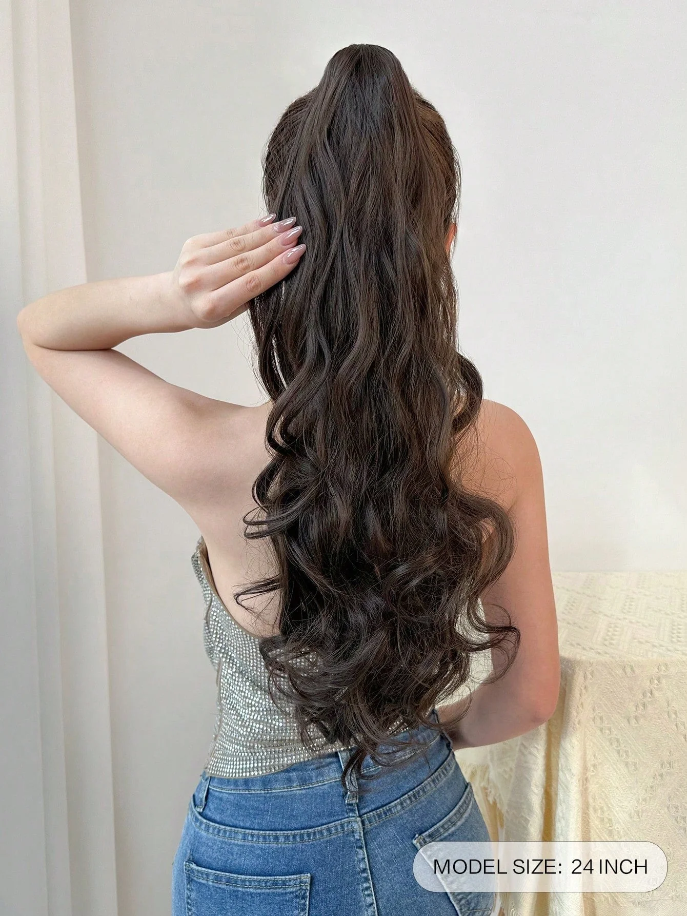 Claw Ponytail Extension 20 Inch Ombre Natural Wave Wavy Clip in Hair Extensions Soft Natural Looking Heat Resistant Fiber Synthetic Hairpiece For Women Daily Use FD - Image 26