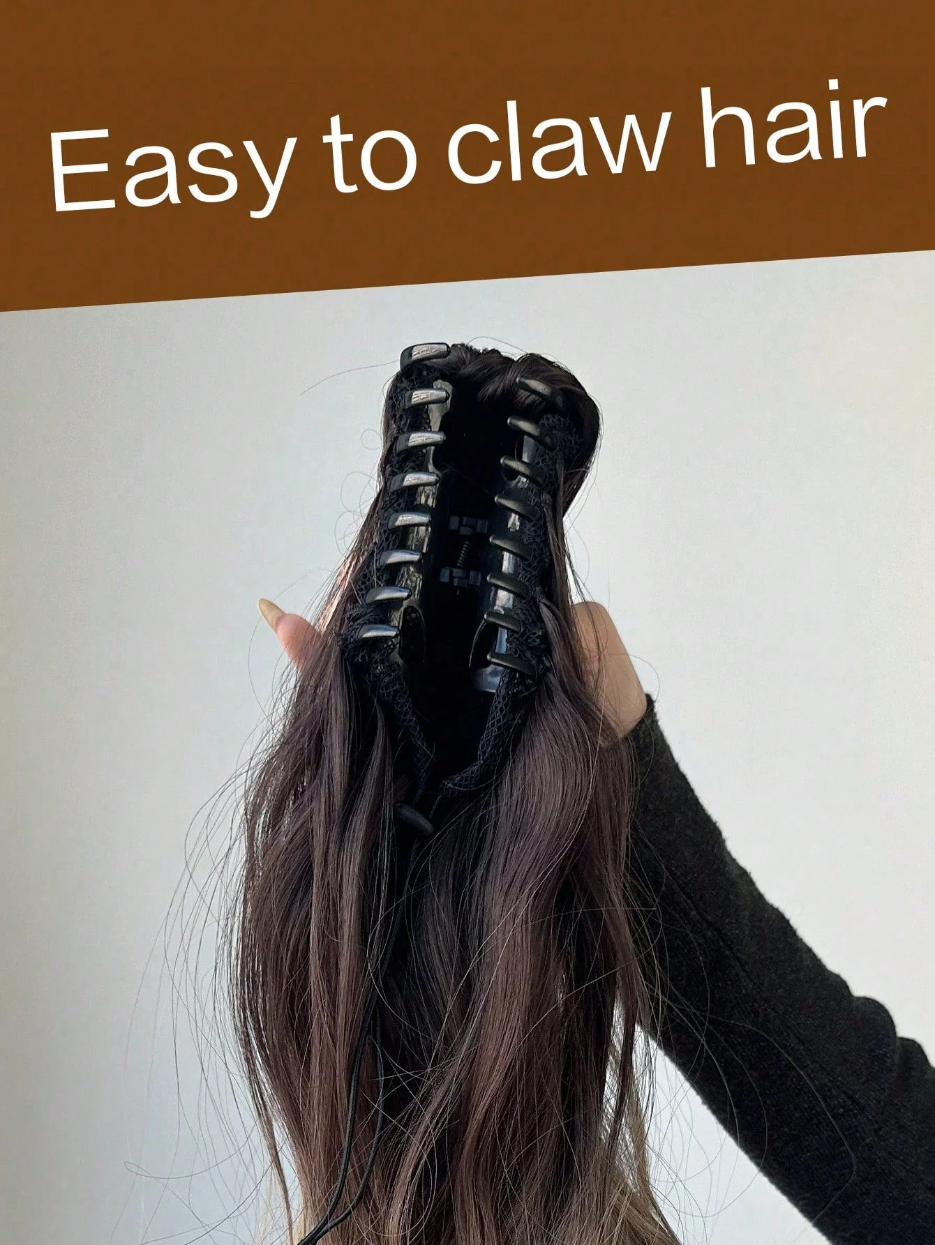 Claw Ponytail Extension 20 Inch Ombre Natural Wave Wavy Clip in Hair Extensions Soft Natural Looking Heat Resistant Fiber Synthetic Hairpiece For Women Daily Use FD - Image 5
