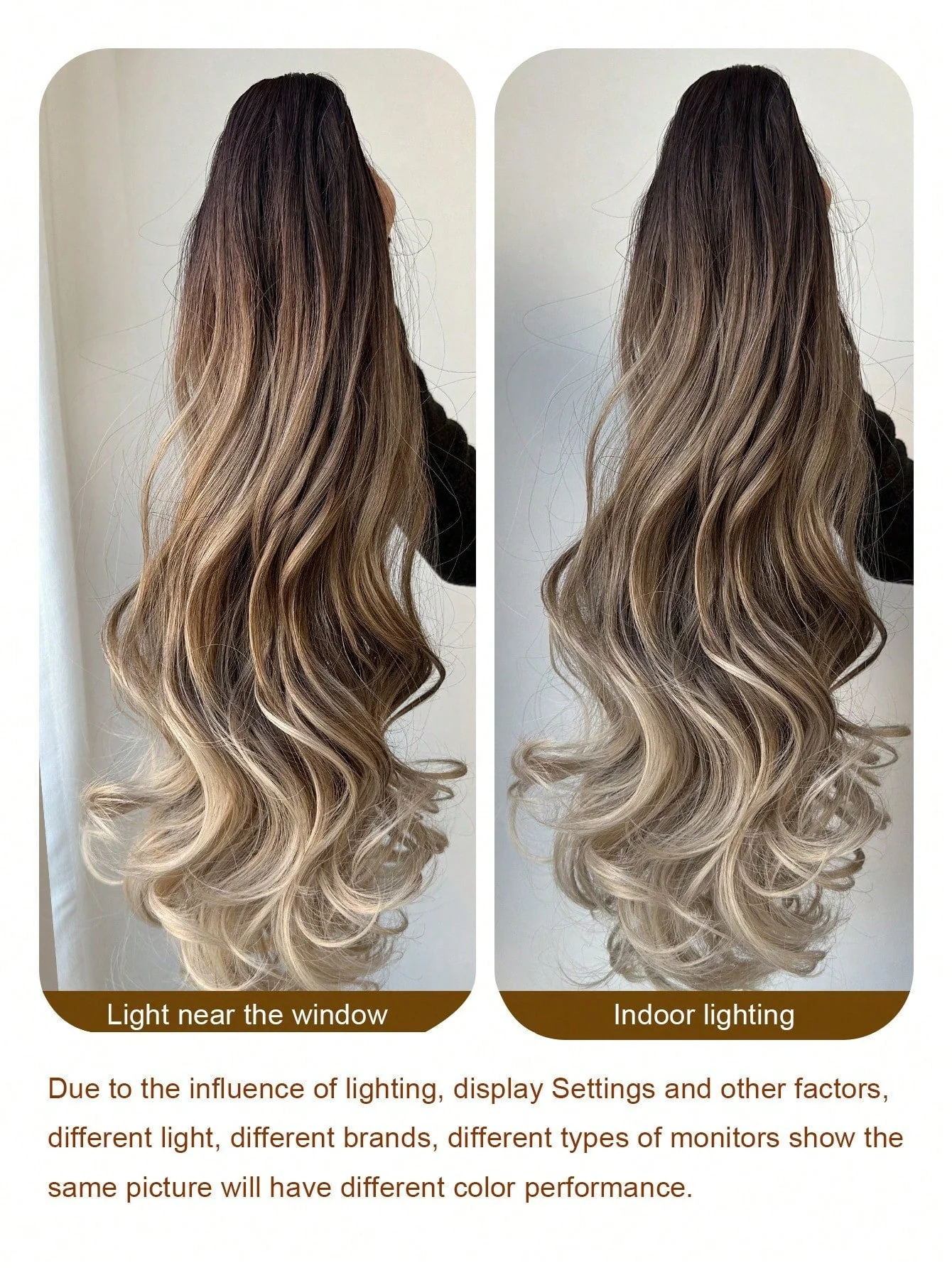 Claw Ponytail Extension 20 Inch Ombre Natural Wave Wavy Clip in Hair Extensions Soft Natural Looking Heat Resistant Fiber Synthetic Hairpiece For Women Daily Use FD - Image 6