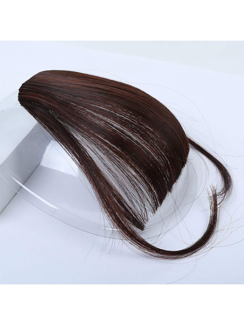 Clip In Bangs Front Neat Black Brown Bangs Hairpiece Synthetic Fake False Hair Piece Bangs Hairpiece Clip In Hair Extensions For Women Heat Resistant - Image 20