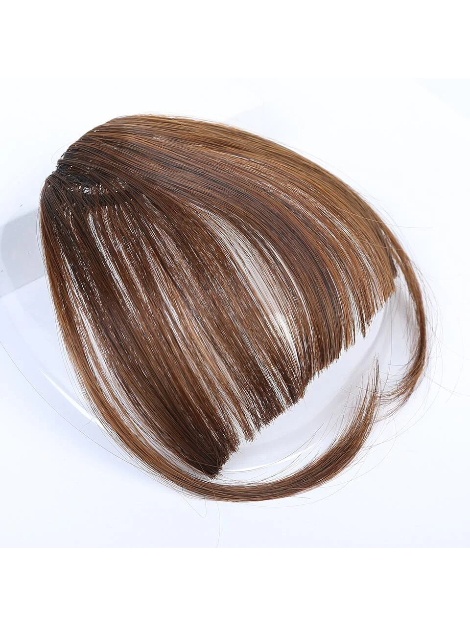 Clip In Bangs Front Neat Black Brown Bangs Hairpiece Synthetic Fake False Hair Piece Bangs Hairpiece Clip In Hair Extensions For Women Heat Resistant FD - Image 14