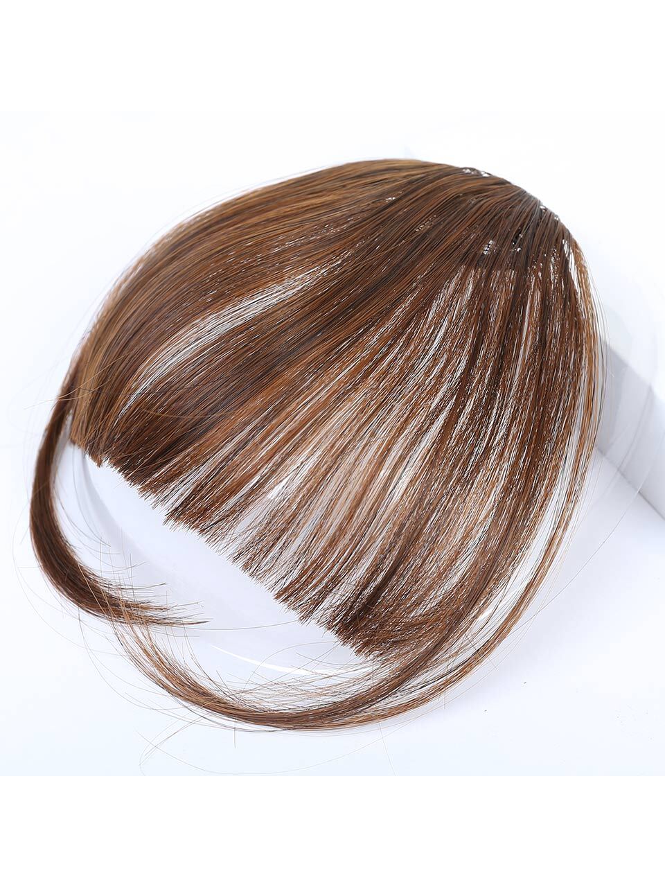 Clip In Bangs Front Neat Black Brown Bangs Hairpiece Synthetic Fake False Hair Piece Bangs Hairpiece Clip In Hair Extensions For Women Heat Resistant FD - Image 17