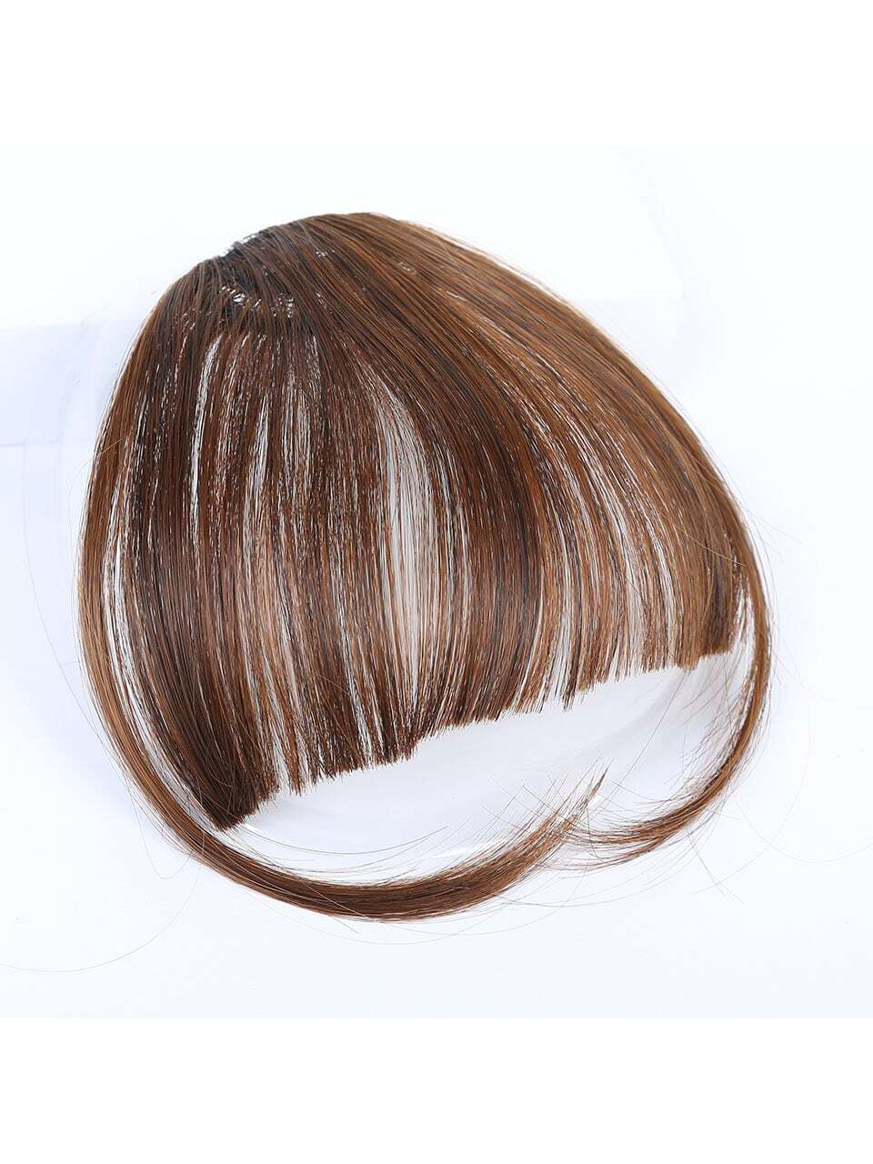 Clip In Bangs Front Neat Black Brown Bangs Hairpiece Synthetic Fake False Hair Piece Bangs Hairpiece Clip In Hair Extensions For Women Heat Resistant FD - Image 2