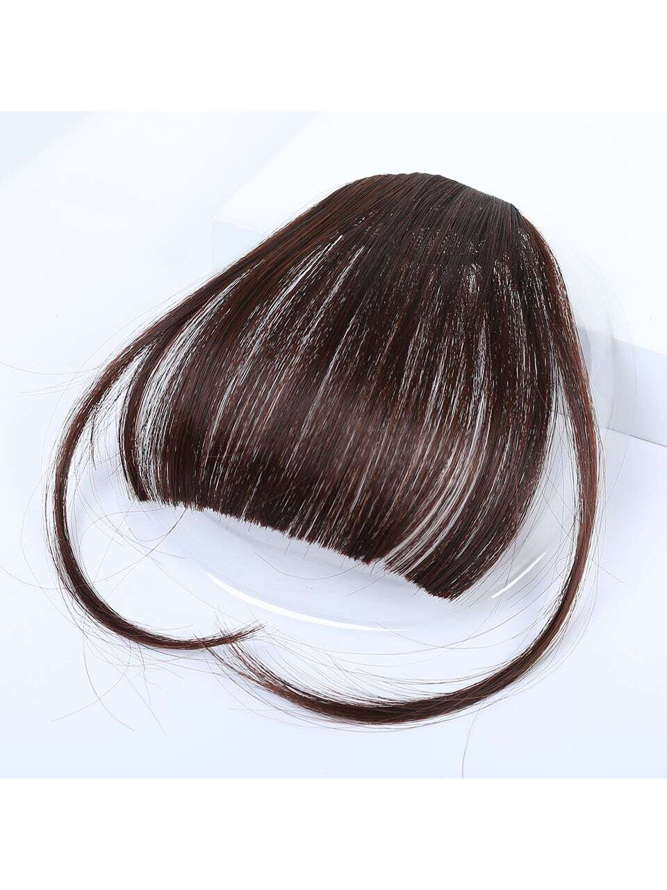 Clip In Bangs Front Neat Black Brown Bangs Hairpiece Synthetic Fake False Hair Piece Bangs Hairpiece Clip In Hair Extensions For Women Heat Resistant FD - Image 21