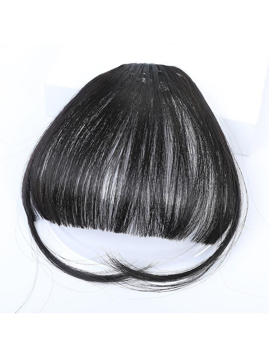 Clip In Bangs Front Neat Black Brown Bangs Hairpiece Synthetic Fake False Hair Piece Bangs Hairpiece Clip In Hair Extensions For Women Heat Resistant FD - Image 28