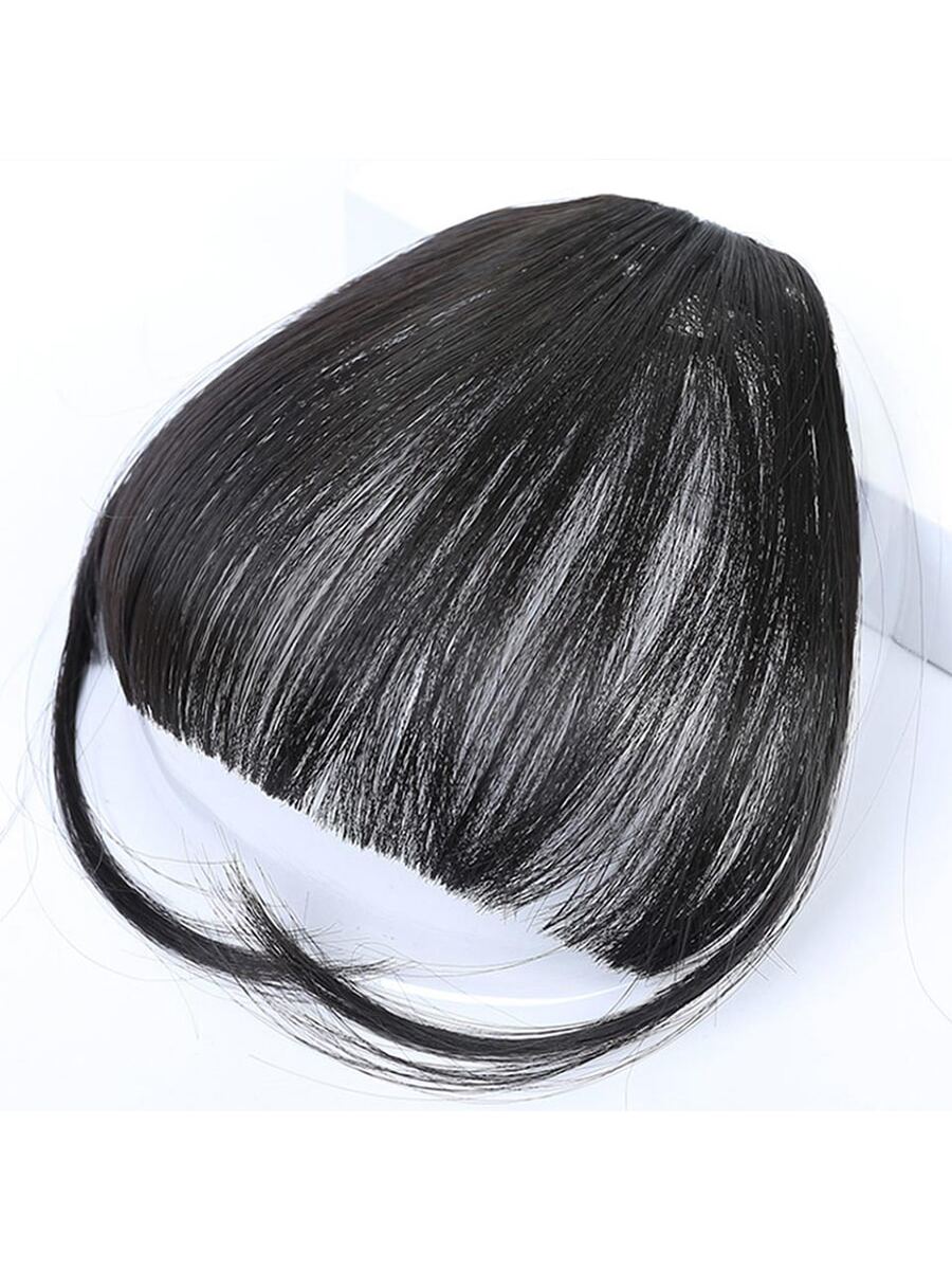 Clip In Bangs Front Neat Black Brown Bangs Hairpiece Synthetic Fake False Hair Piece Bangs Hairpiece Clip In Hair Extensions For Women Heat Resistant FD - Image 29