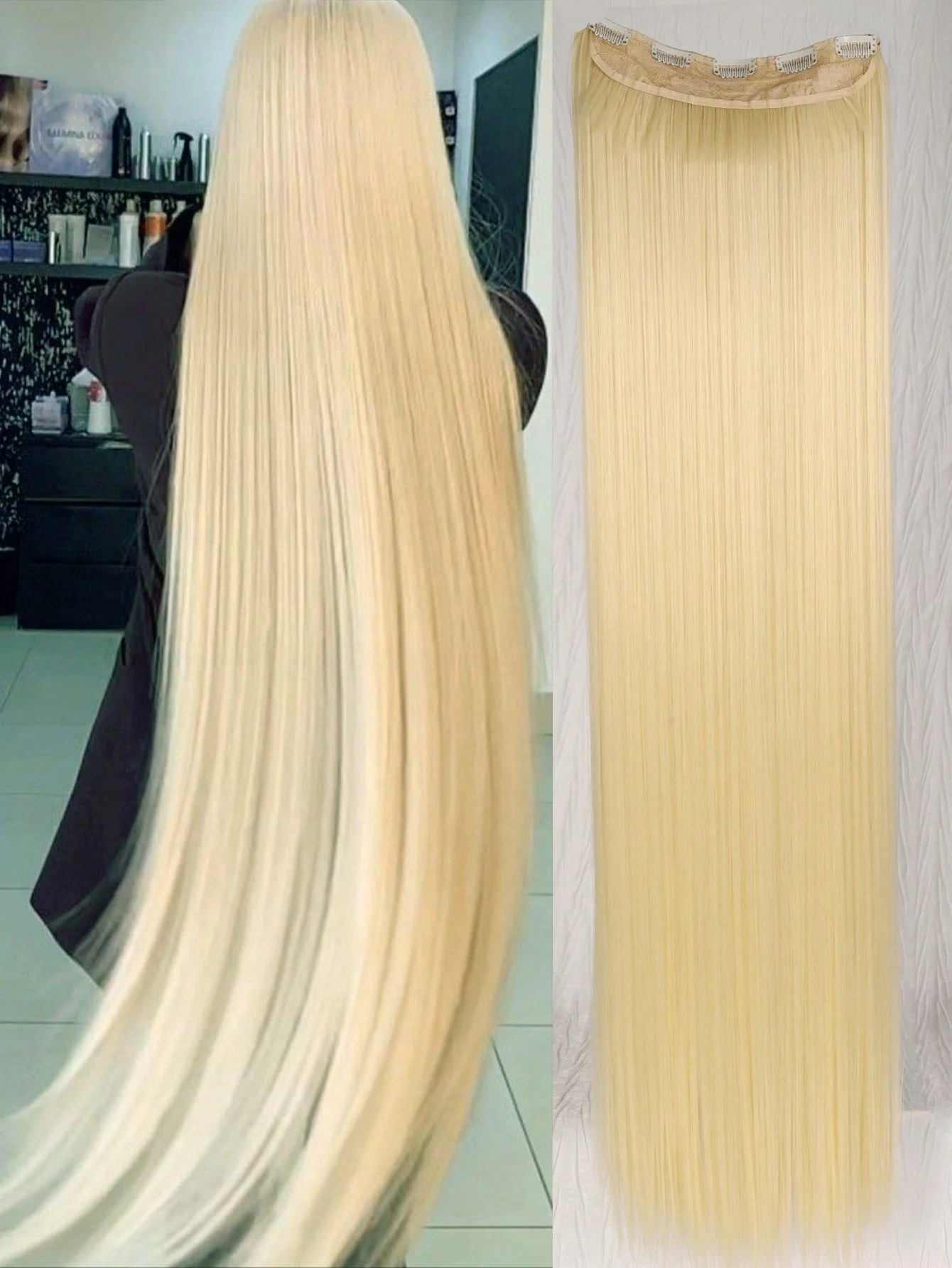 Clip In Hair Extensions 20-40 Inch Extra long Straight Brown Mixed Blonde Fake Hairpiece 5 Clips Synthetic Hair Extensions For Women Daily Use FD - Image 3