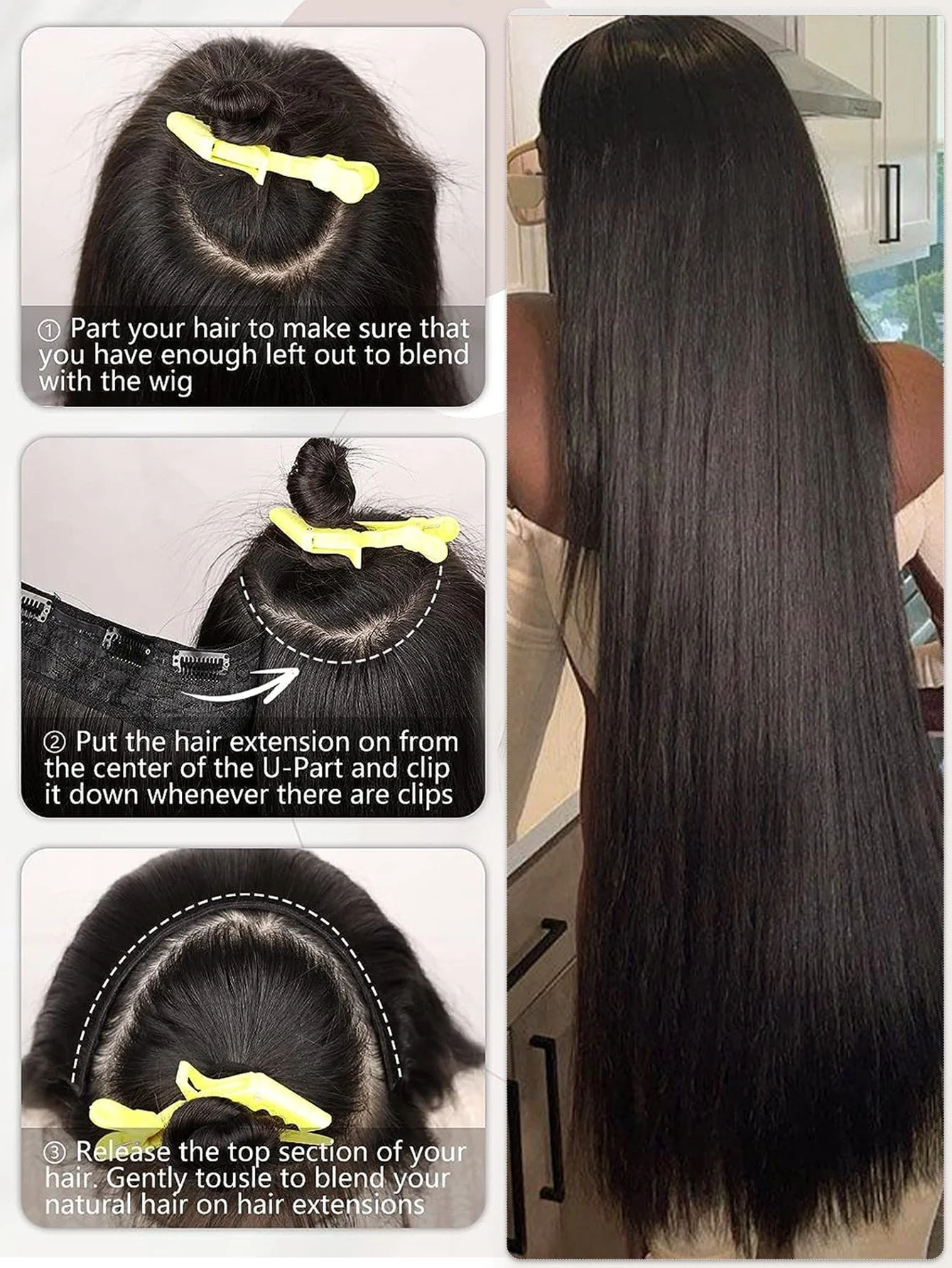 Clip In Hair Extensions 20-40 Inch Extra long Straight Brown Mixed Blonde Fake Hairpiece 5 Clips Synthetic Hair Extensions For Women Daily Use FD - Image 42
