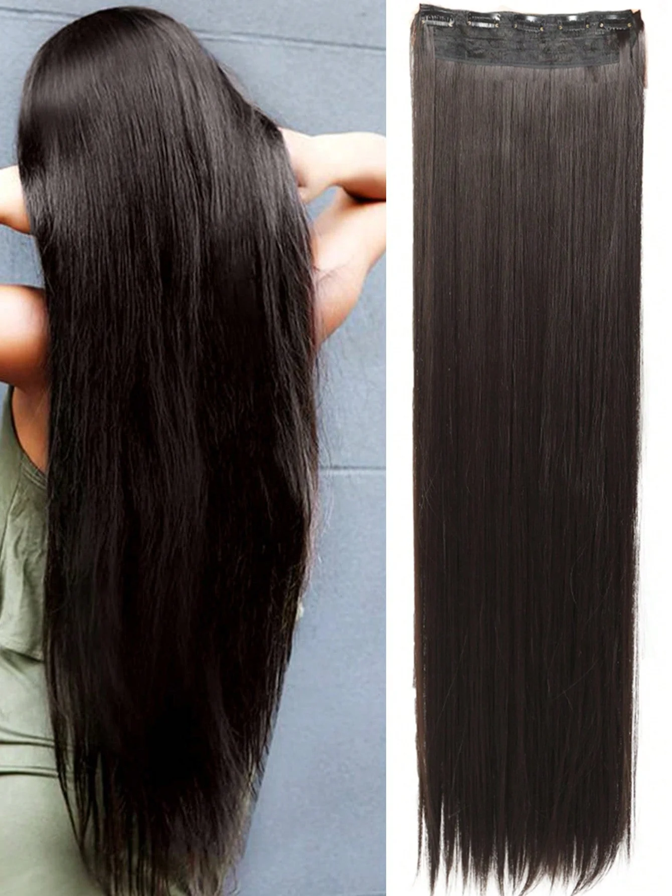 Clip In Hair Extensions 20-40 Inch Extra long Straight Brown Mixed Blonde Fake Hairpiece 5 Clips Synthetic Hair Extensions For Women Daily Use FD - Image 7