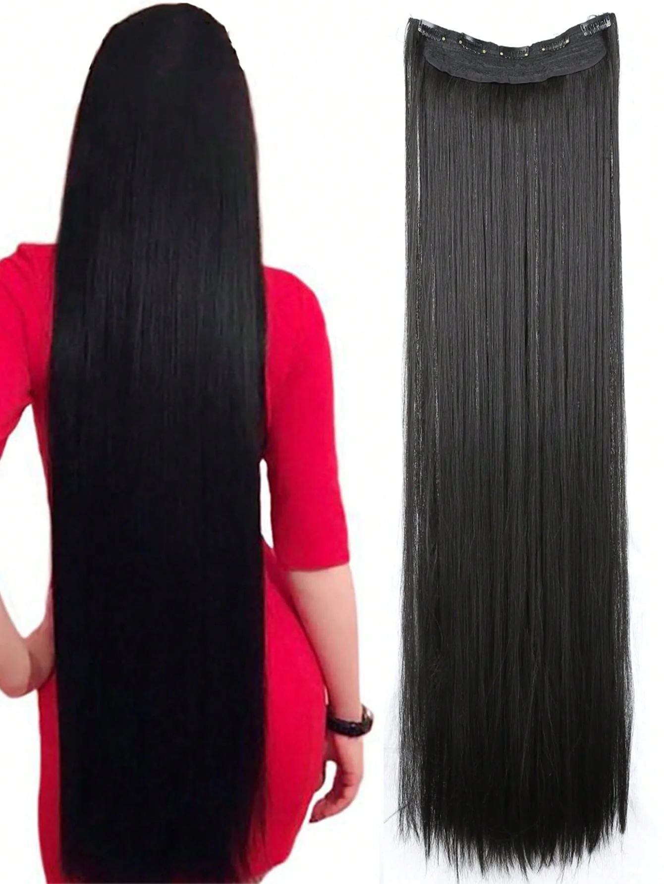 Clip In Hair Extensions 20-40 Inch Extra long Straight Brown Mixed Blonde Fake Hairpiece 5 Clips Synthetic Hair Extensions For Women Daily Use FD - Image 8