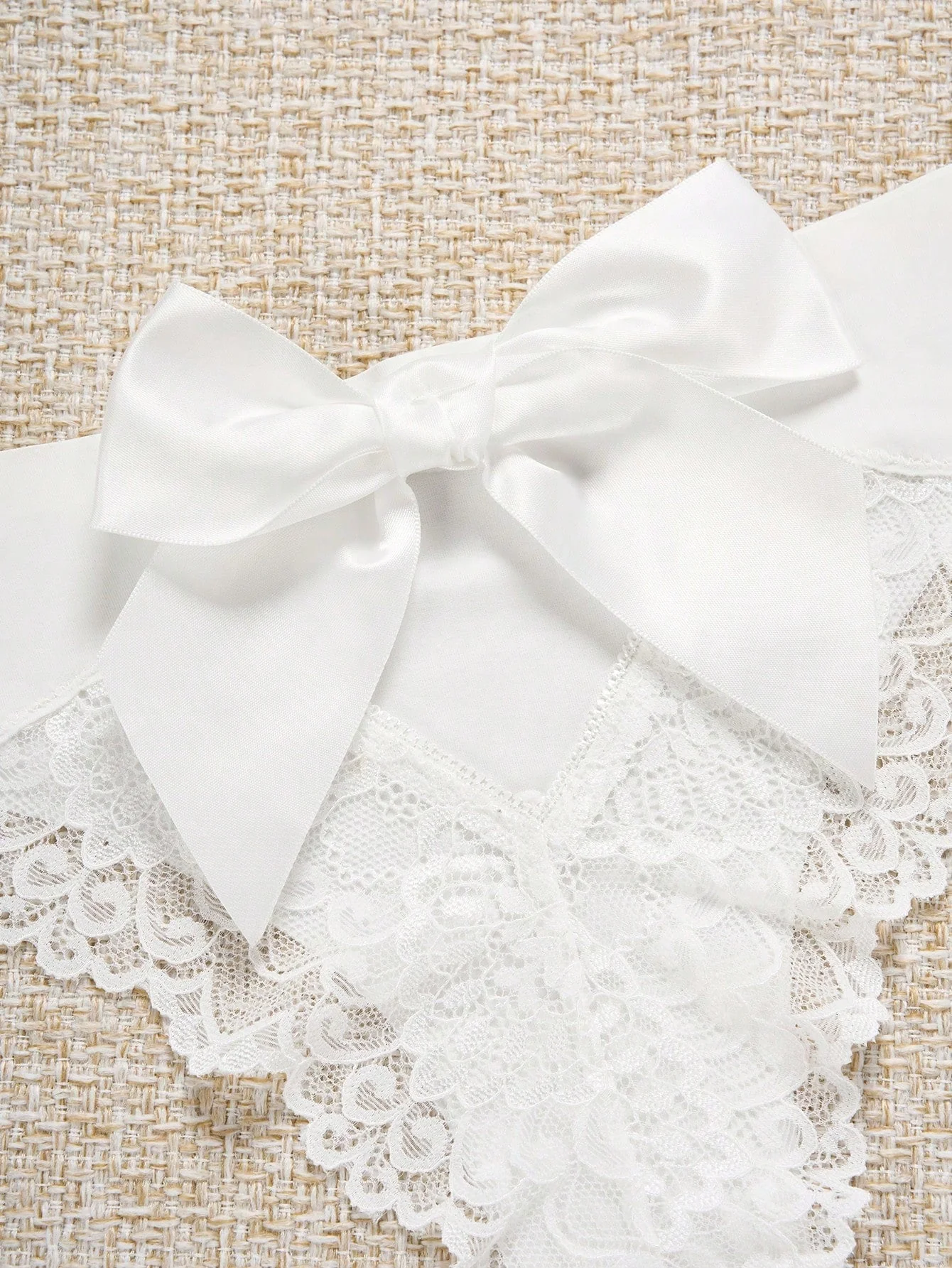 Contrast Lace Cut Out Bow Back Panty Lingerie FD - Image 3