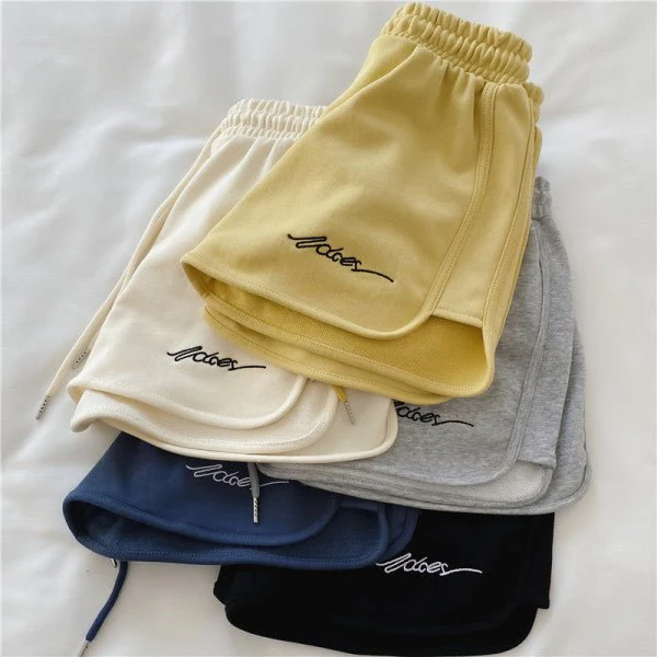 Cotton sports shorts women 2025 summer loose outer wear home pajamas high waist casual shorts