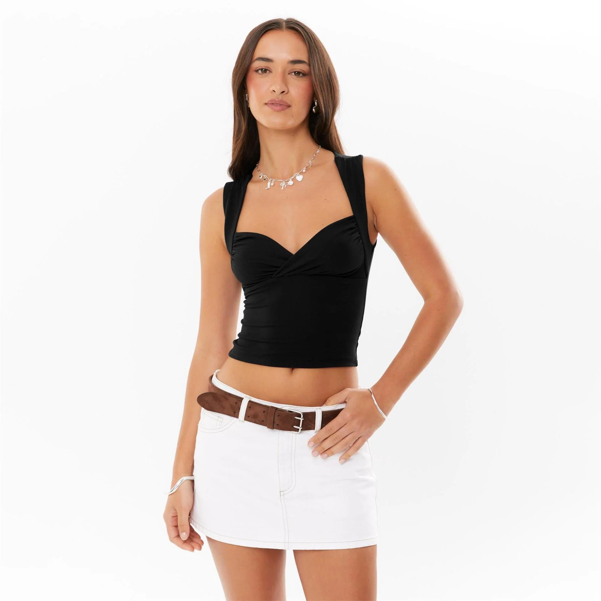 Cross pleated low neck backless sexy hot girl fashion vest women's 2025 new - Image 18