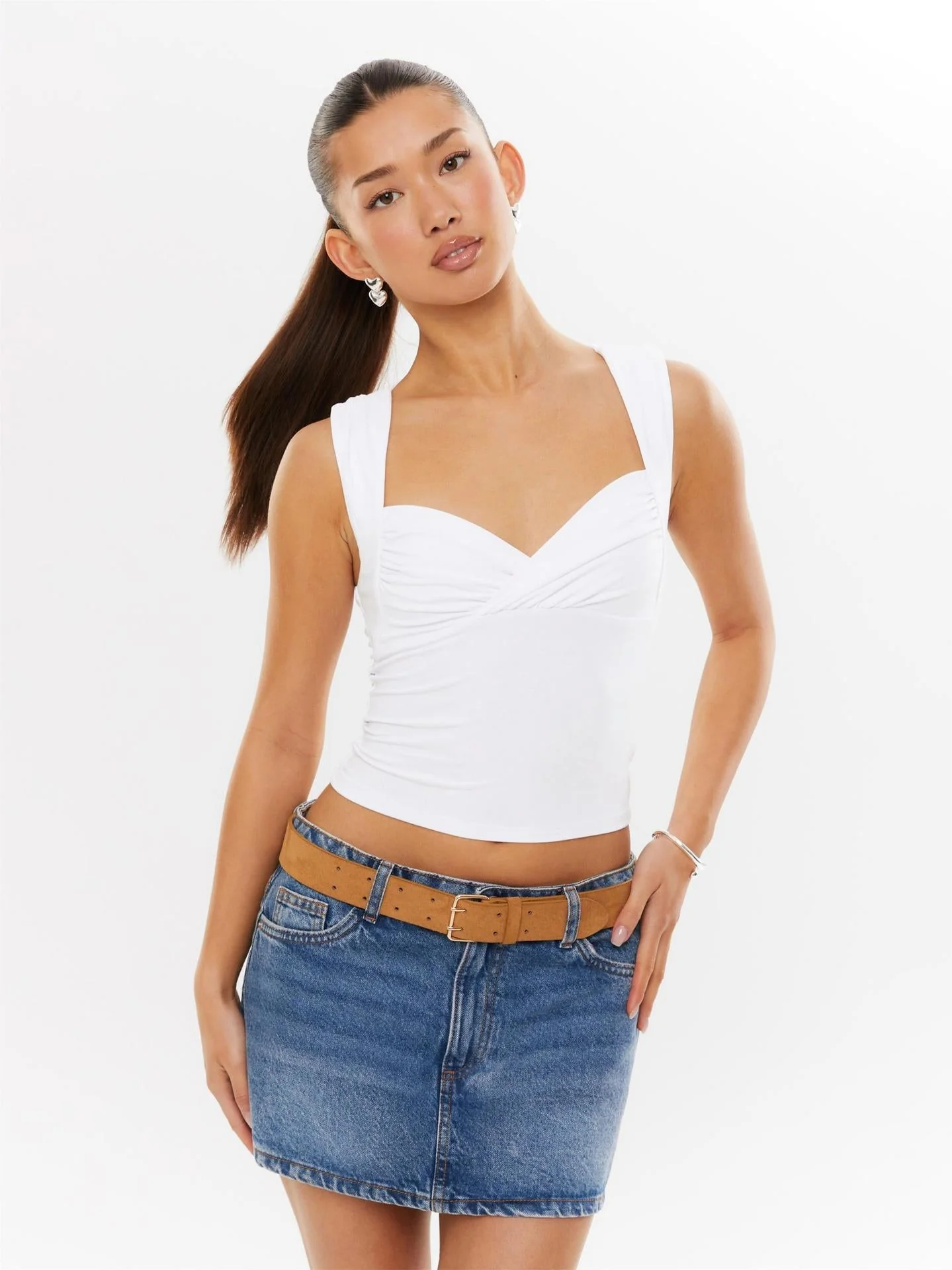 Cross pleated low neck backless sexy hot girl fashion vest women's 2025 new - Image 24