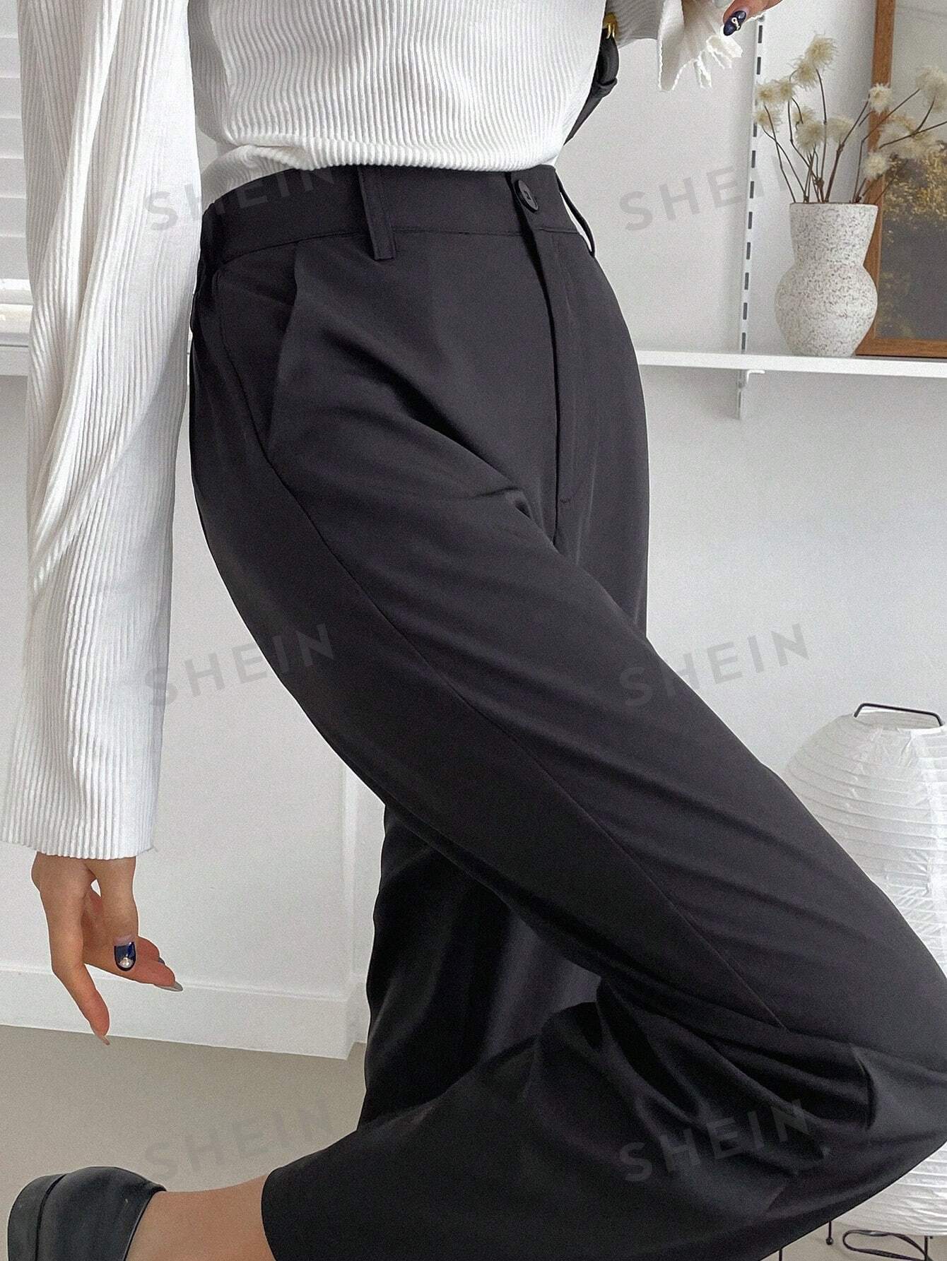 DAZY Solid Color Straight Leg Long Women'S Suit Trousers - Image 5