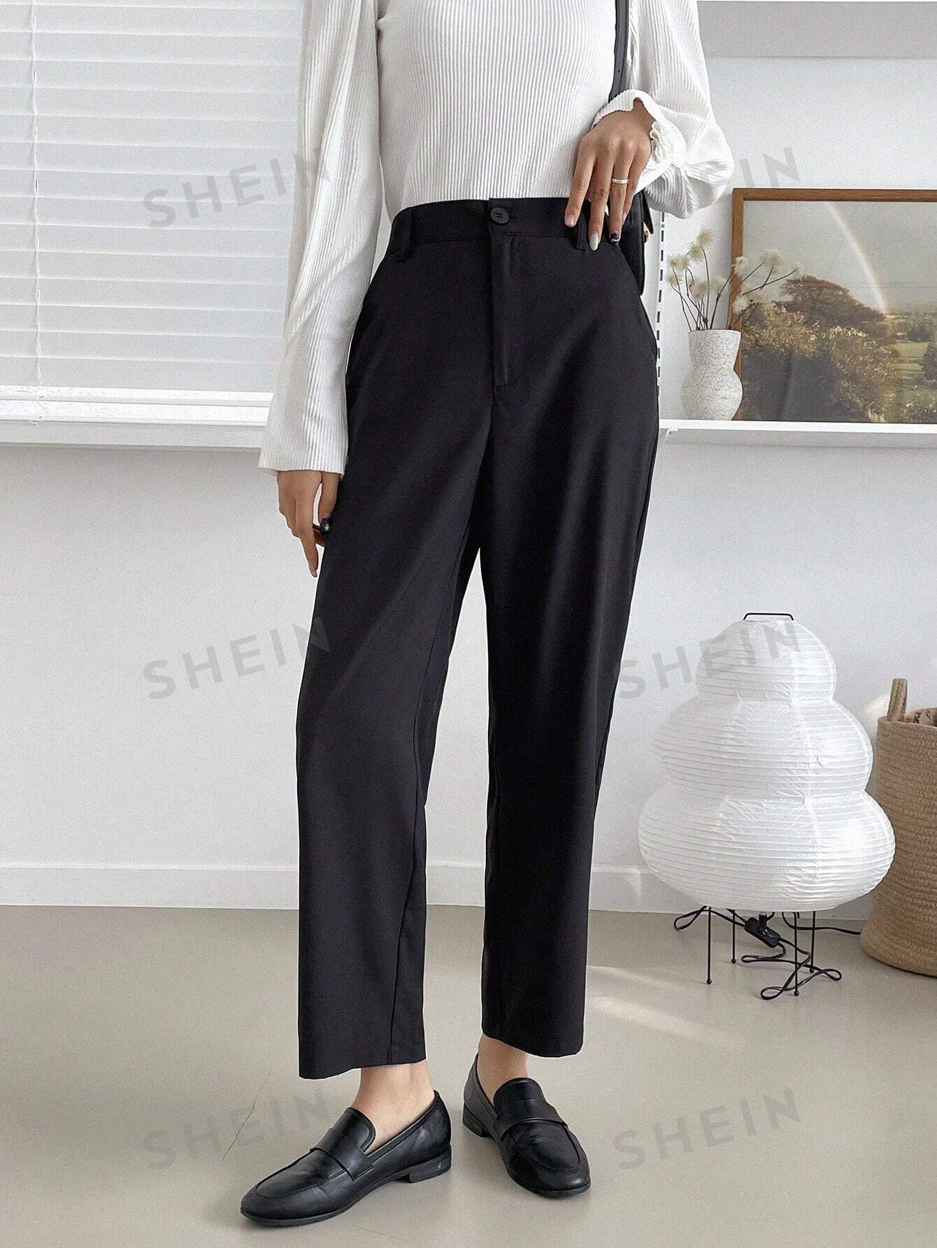 DAZY Solid Color Straight Leg Long Women'S Suit Trousers - Image 8