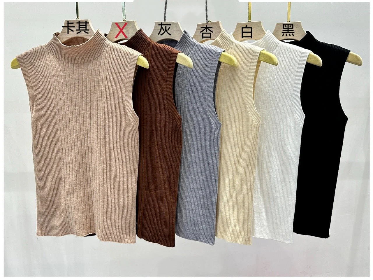 Design sense semi-turtleneck knitted vest women's suit with bottoming shirt temperament medium collar sleeveless vest spring and summer new - Image 8