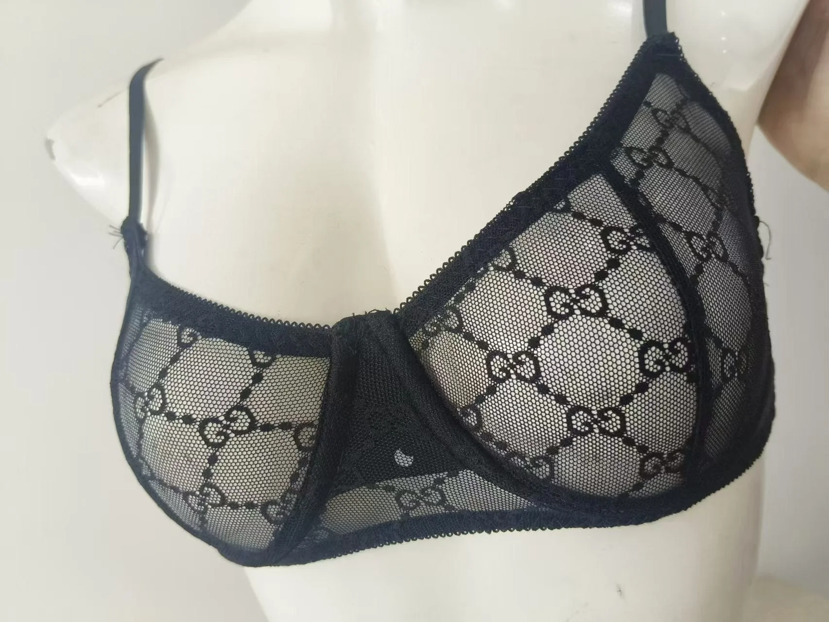 Diamond Mesh | Alluring Diamond Pattern Bra Set Black - Image 5