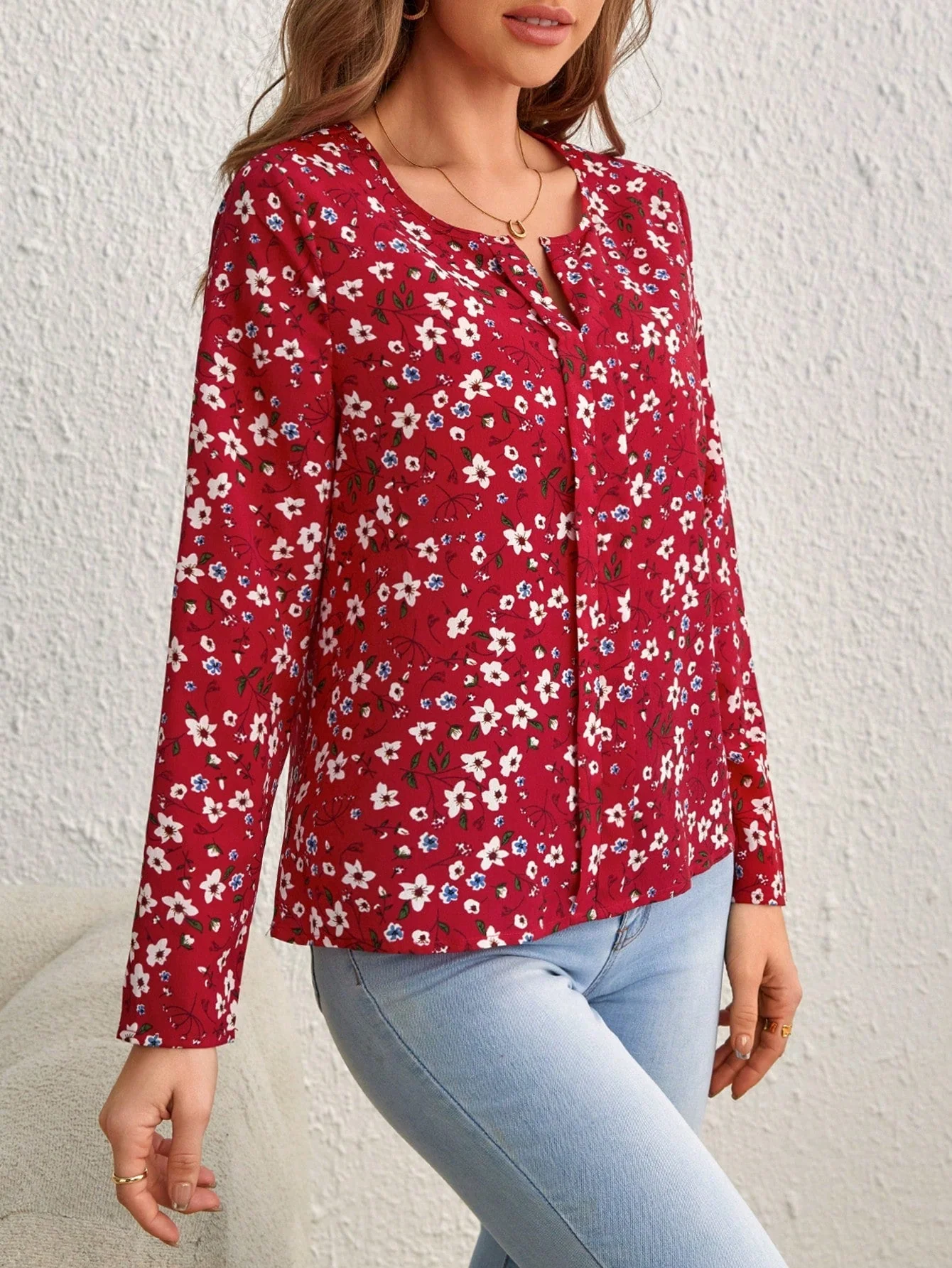 Ditsy Floral Print Blouse FD - Image 25