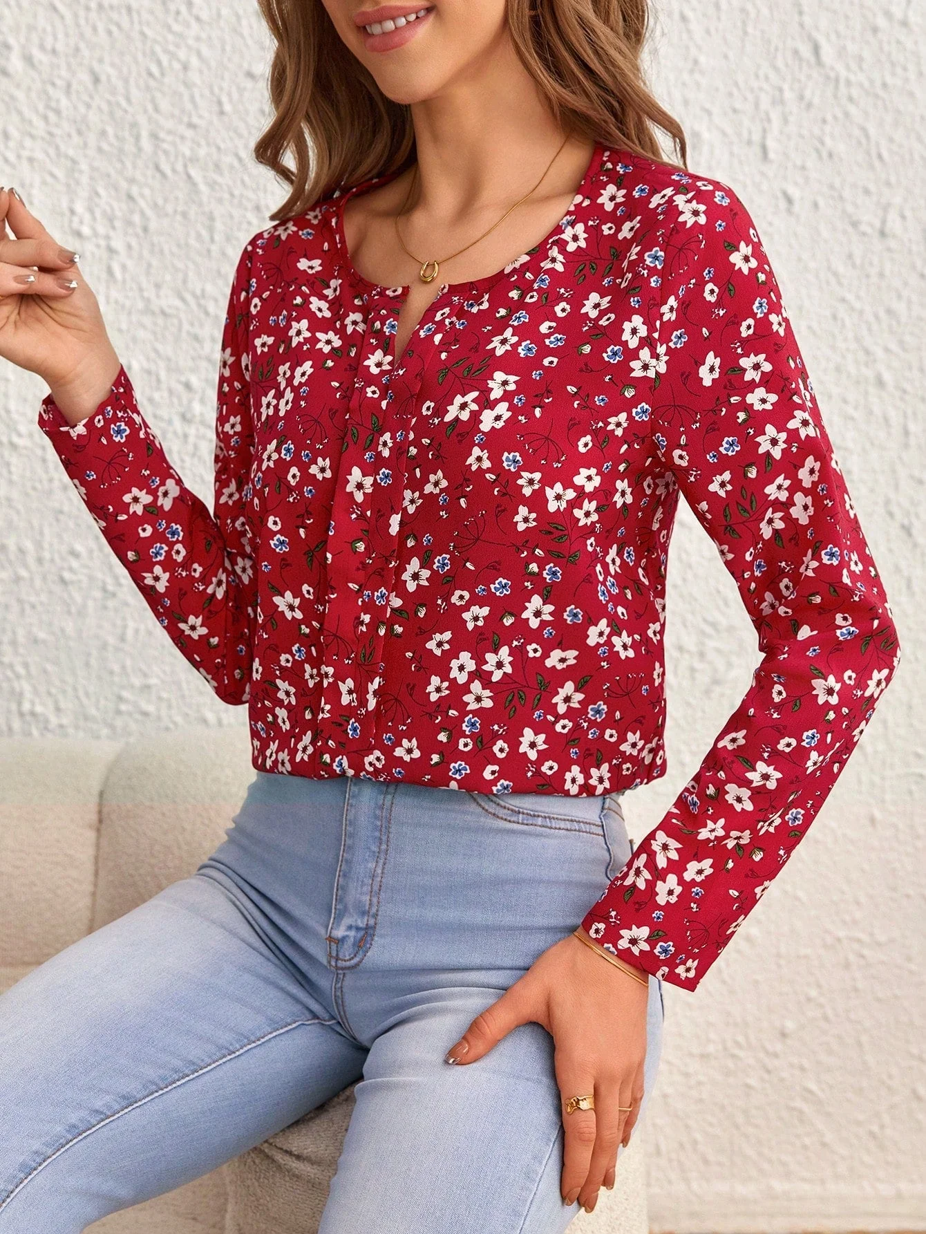 Ditsy Floral Print Blouse FD - Image 26
