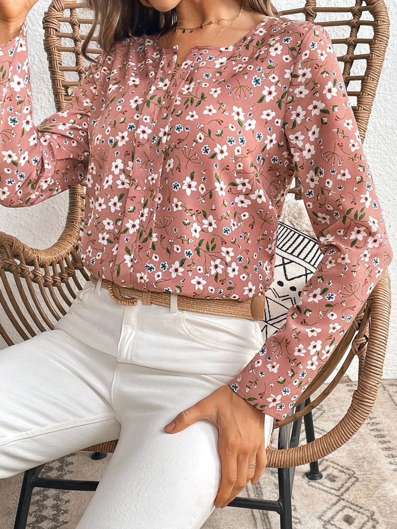 Ditsy Floral Print Blouse FD - Image 43