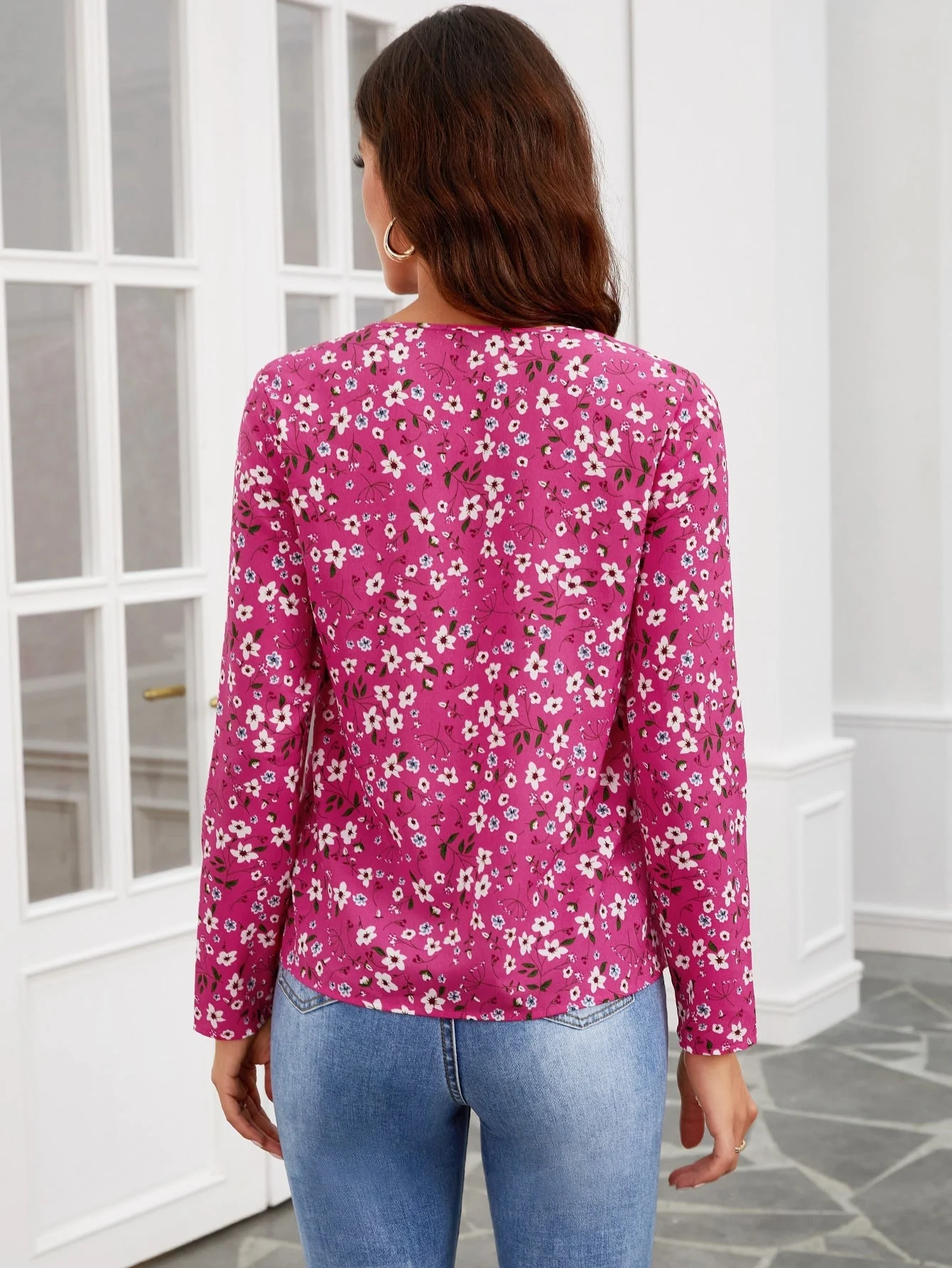 Ditsy Floral Print Blouse FD - Image 47