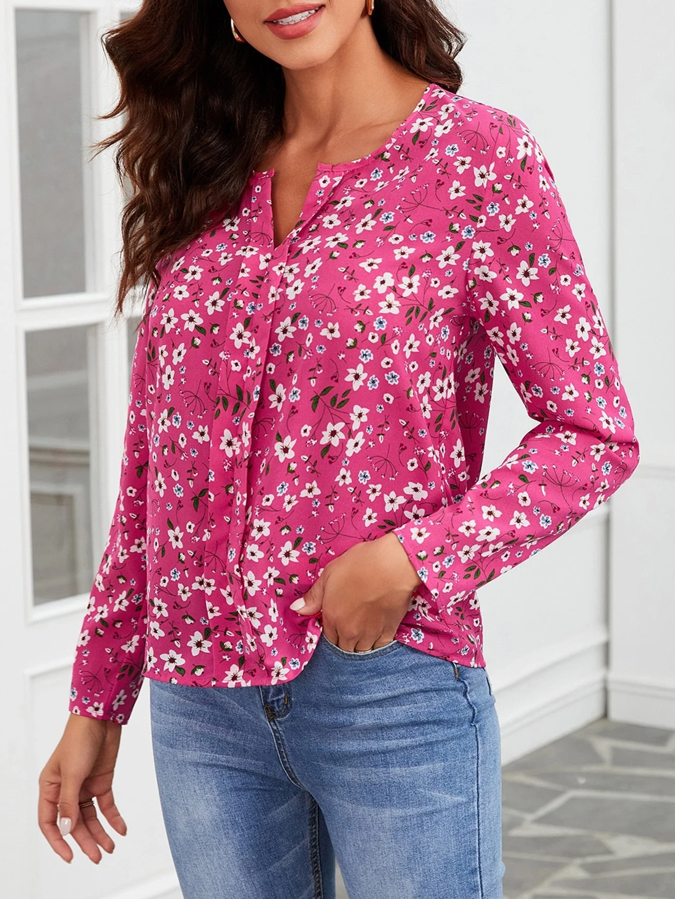 Ditsy Floral Print Blouse FD - Image 50