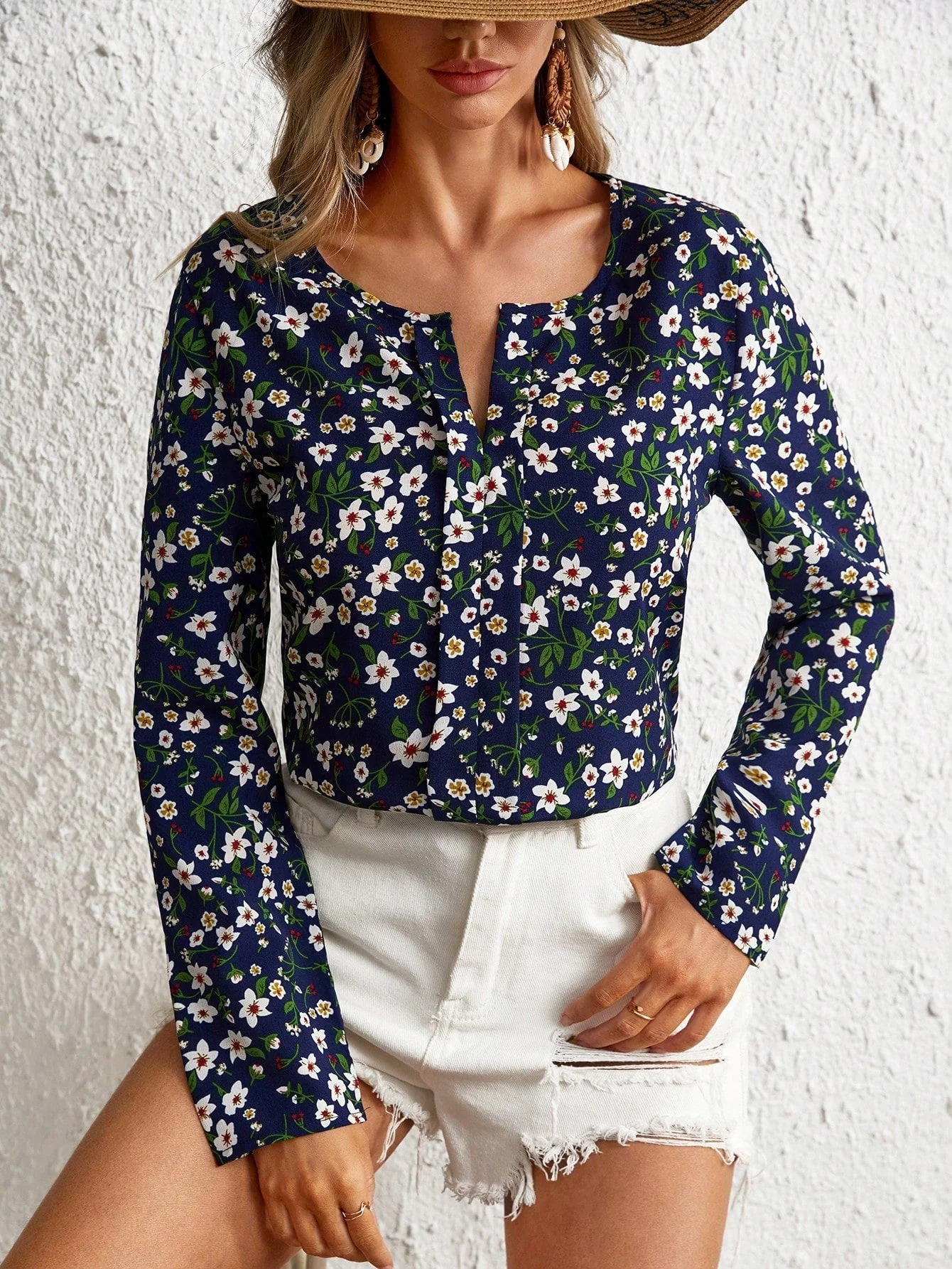 Ditsy Floral Print Blouse FD - Image 52