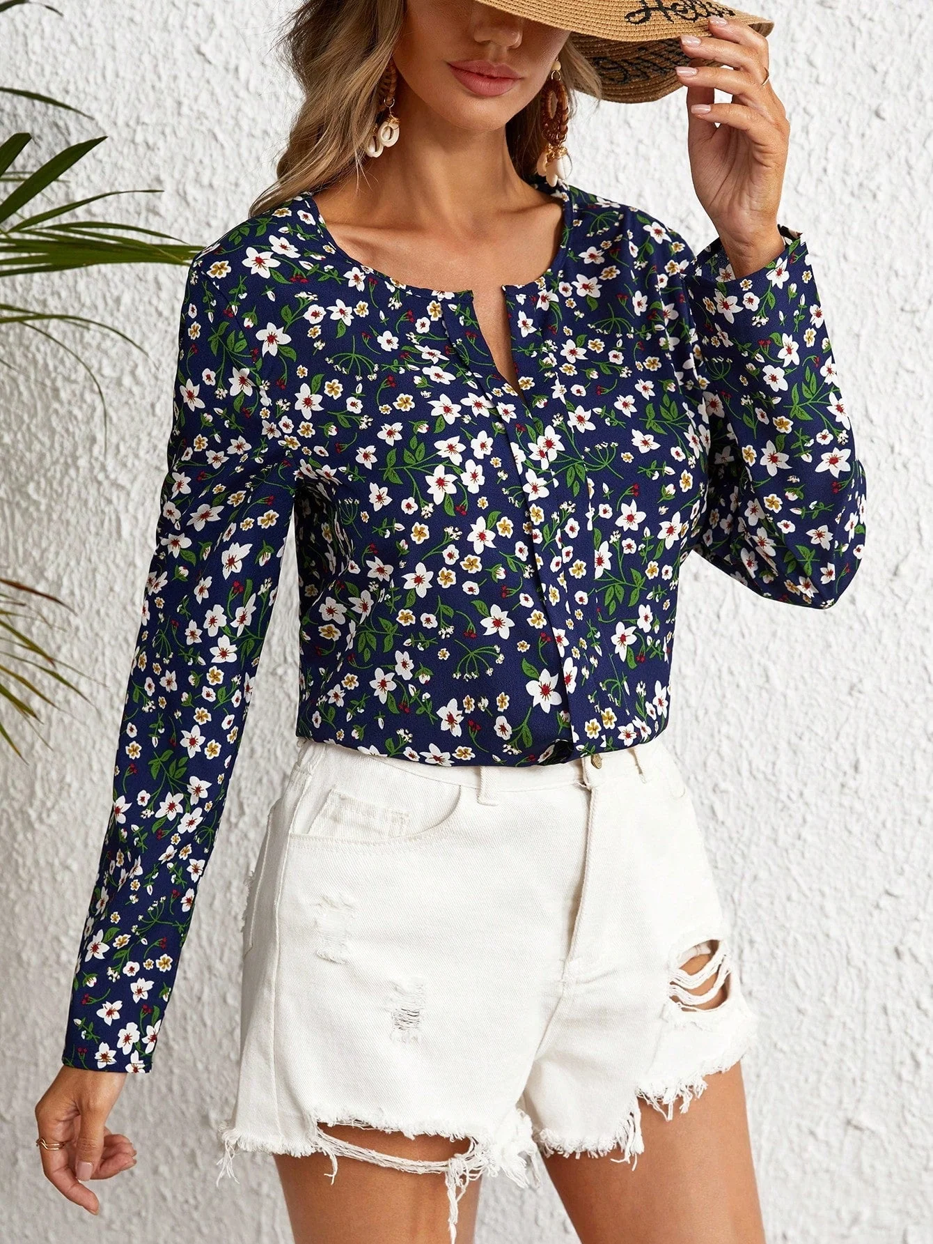 Ditsy Floral Print Blouse FD - Image 53