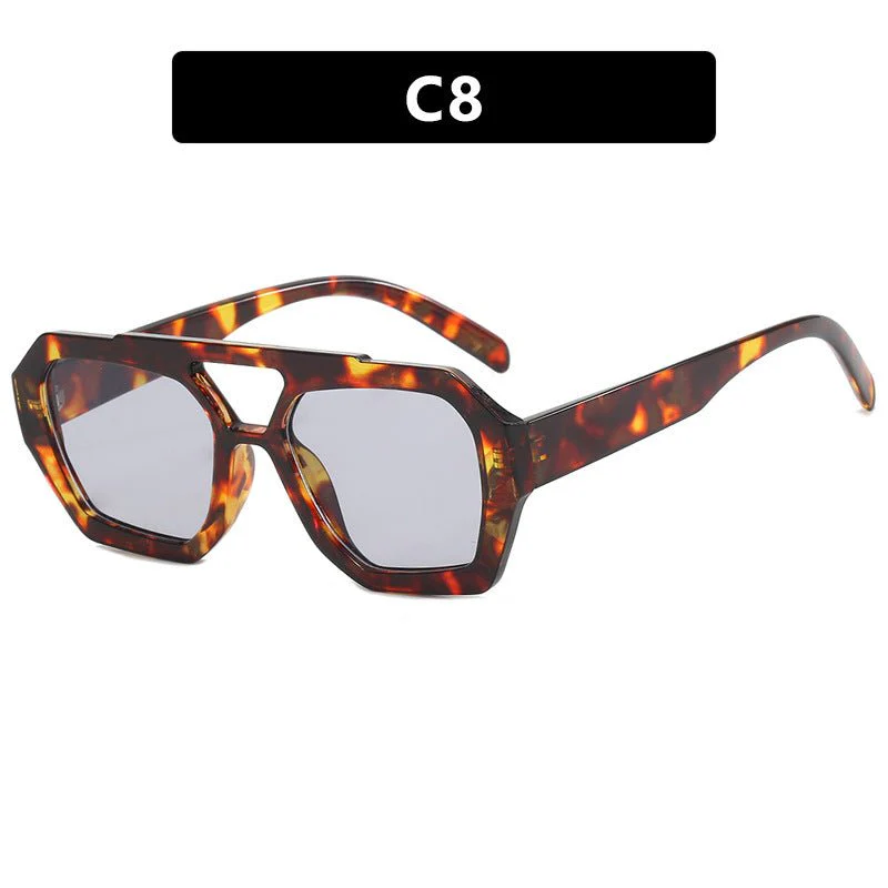 Double-beam irregular sunglasses 2025 new retro personality sunglasses FD - Image 2