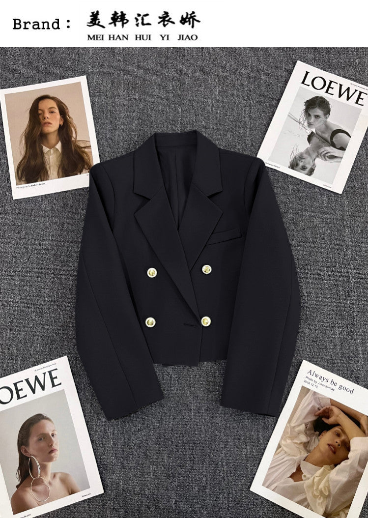 Double Mosaic | Loose Straight Double-Breasted Office Jacket - Image 22