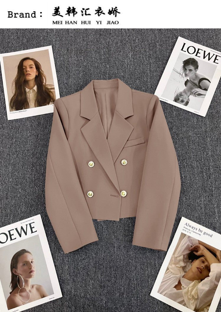 Double Mosaic | Loose Straight Double-Breasted Office Jacket - Image 40