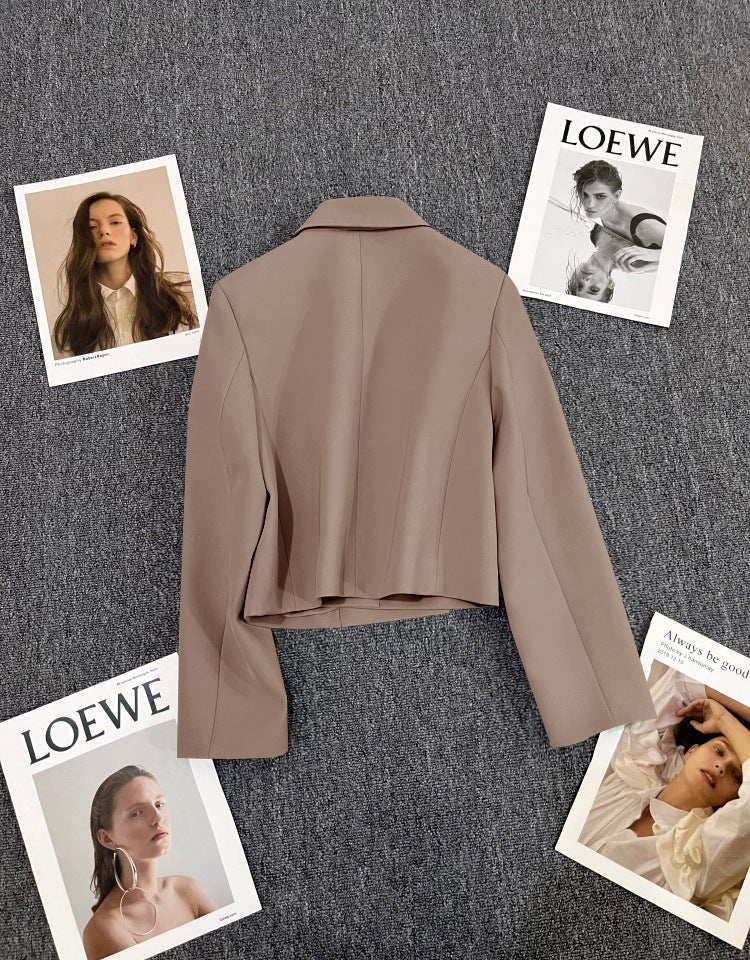 Double Mosaic | Loose Straight Double-Breasted Office Jacket - Image 45