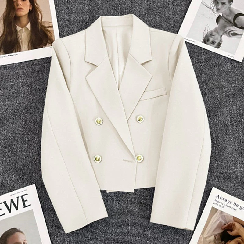 Double Mosaic | Loose Straight Double-Breasted Office Jacket - Image 9