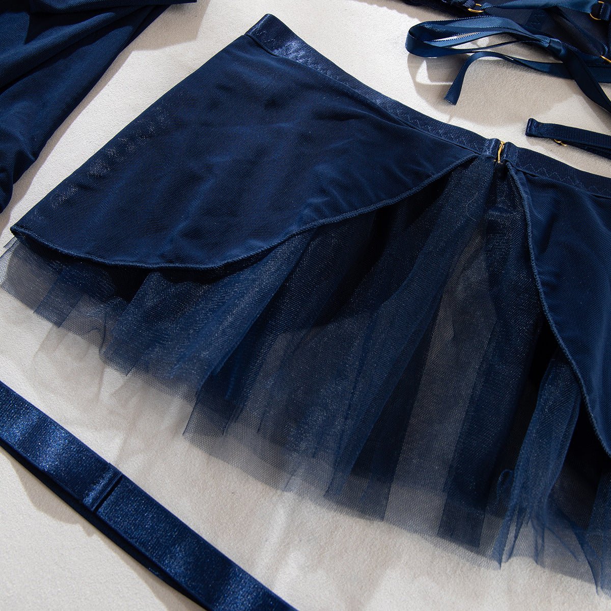 Dreamy Mesh | Sheer Polyester Cute Girl Nightdress with Panties - Image 41