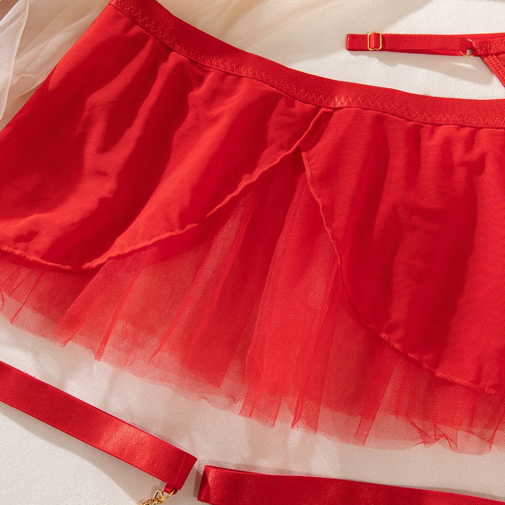 Dreamy Mesh | Sheer Polyester Cute Girl Nightdress with Panties - Image 71