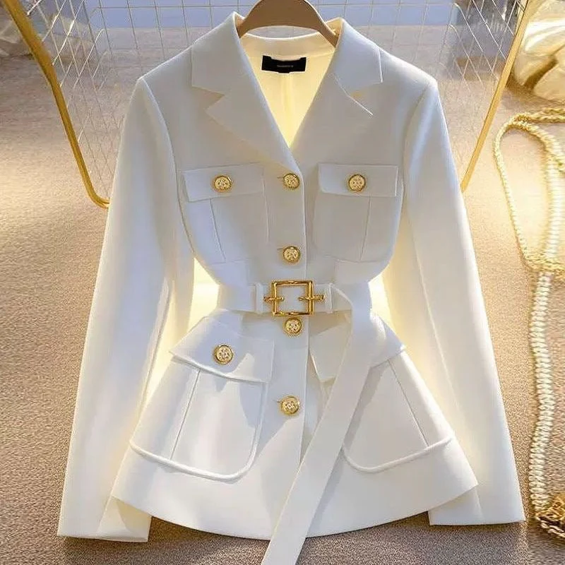 Elegant Edge | Slim Fit Single-Breasted Suit Collar Blazer - Image 7